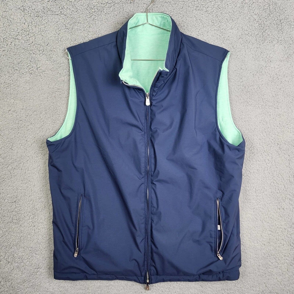 Peter Millar Navy Blue Vest with Mint Green Lining